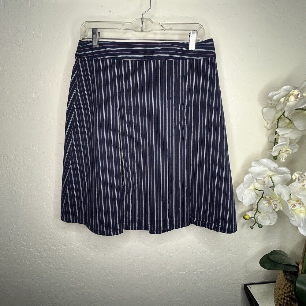 Calvin klein jeans vintage pinstripe pleated skirt in blue size 8